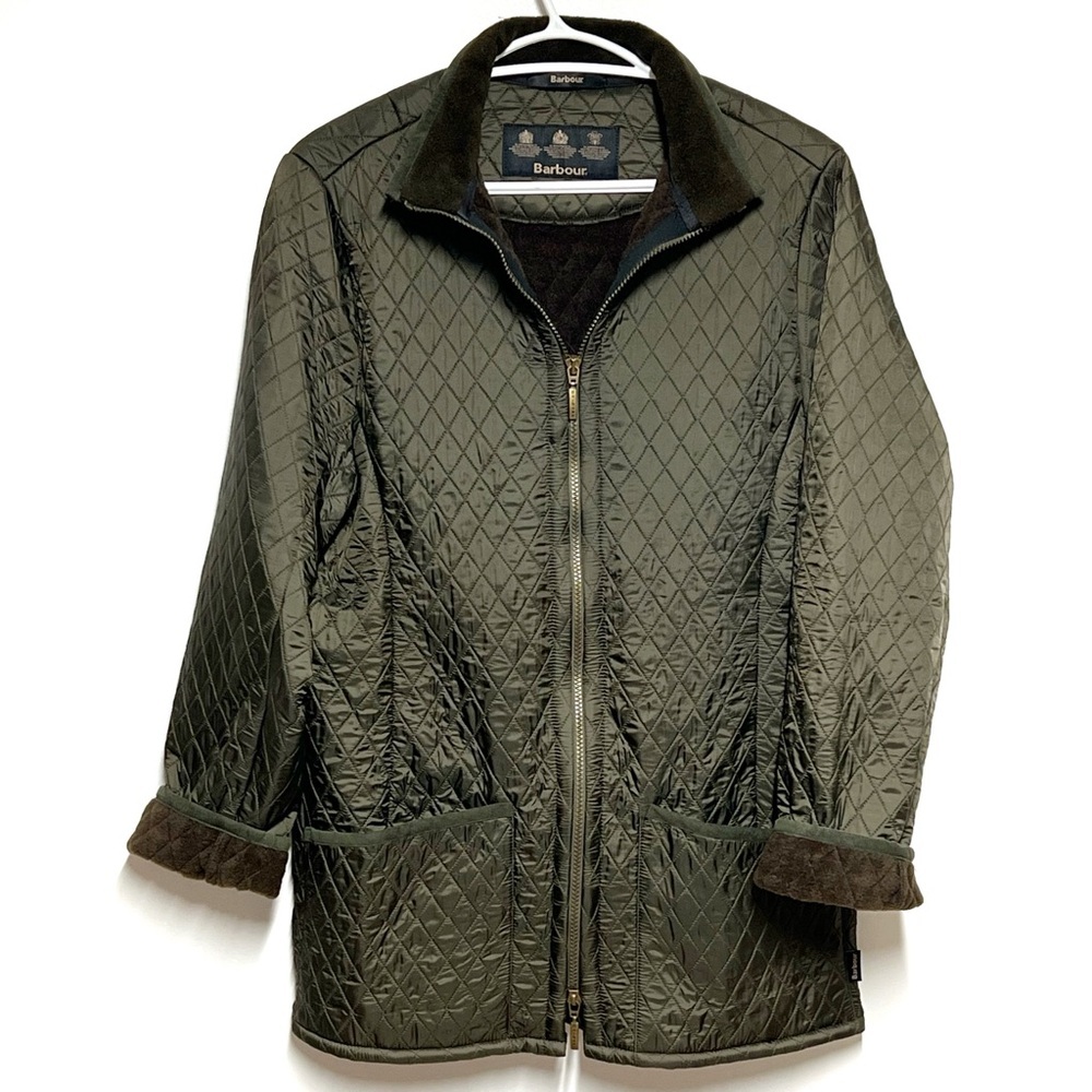 Barbour Olive Quilted Utility Jacket